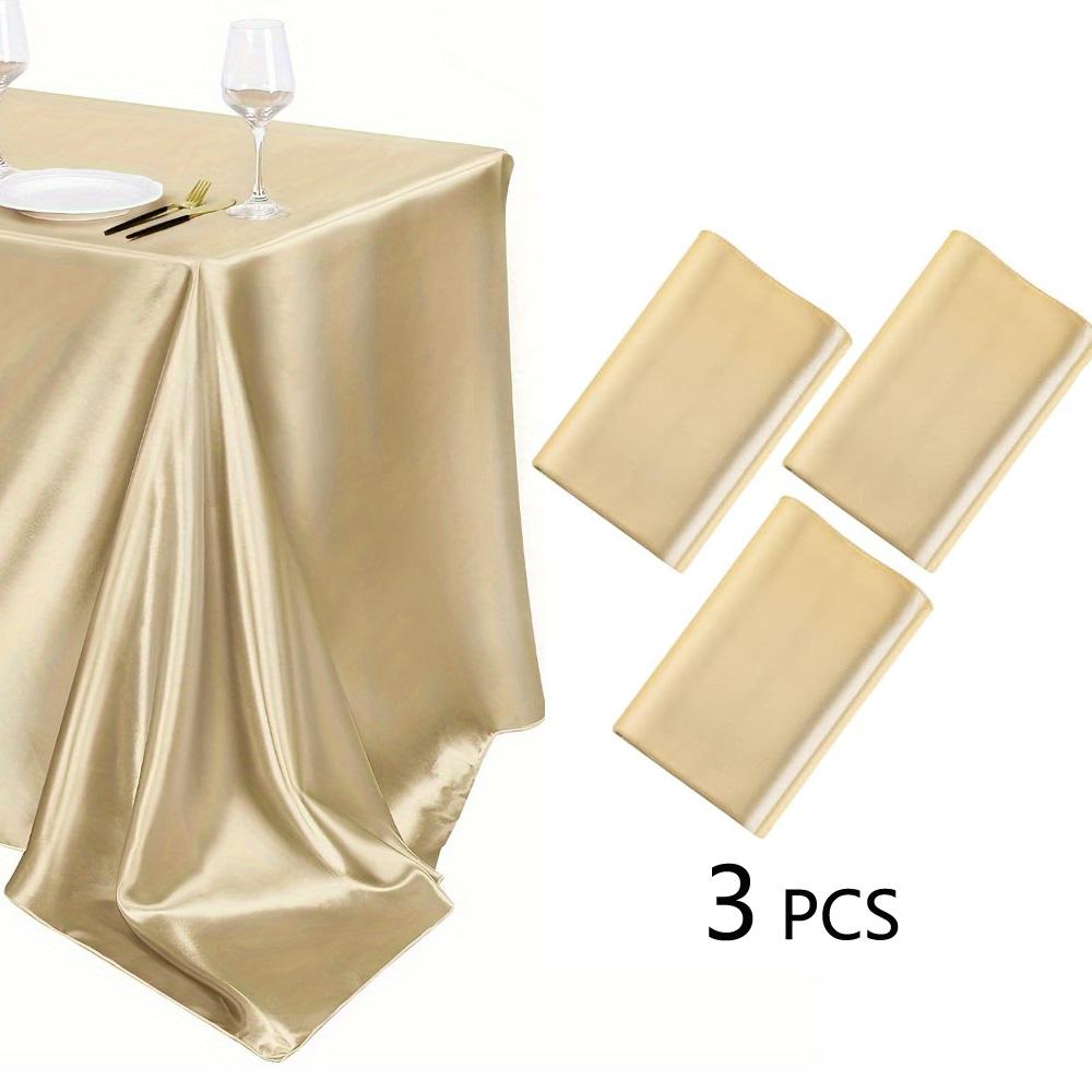 200x140cm Smooth Satin Tablecloth Rectangle Table Cover Silk Smooth Fabric Champagne Party Table Cloth Wedding Party Decoration
