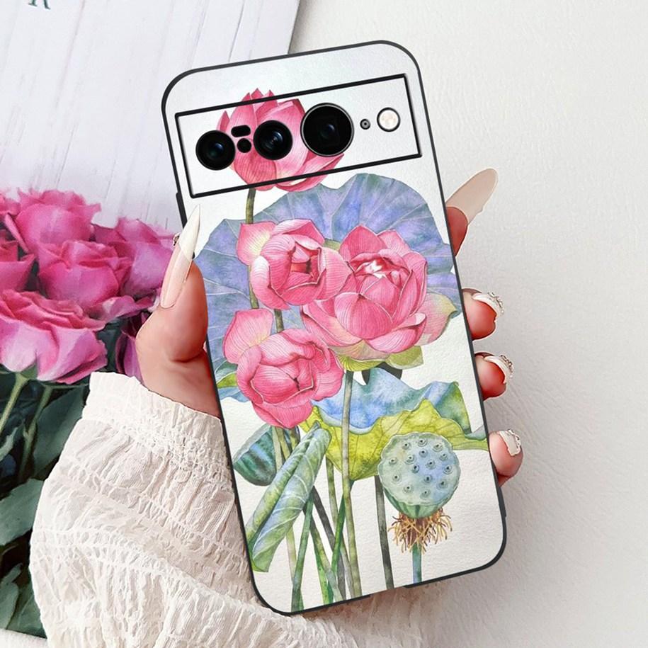 Case For Google Pixel 7 Pro Cover GE2AE New Stylish Butterfly Flower Marble Soft Black Silicone Bumper For Google Pixel 7 Fundas