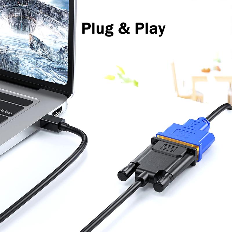Mini DP To DVI Adapter Cable 1080p Conversion Cable Compatible For Computer Notebook Monitor