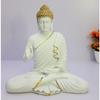 Resin Meditating Buddha Showpiece | Home Decor | Idol Statue Figurine Murti | Tibetan Buddhist Statue - 14" Inches Height - Big Size (White)