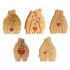 Wooden Bear Family Art Puzzle Wooden Bear Sculptures for Christmas