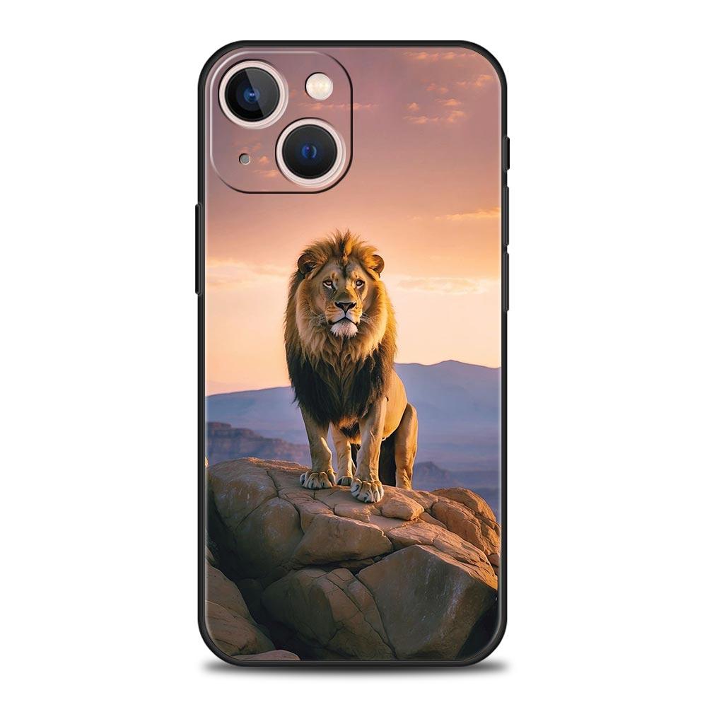 Чехол для телефона с изображением животных из Короля Льва для iPhone 17 16 15 Pro Max 11 12 13 14 7 8 Plus SE 2020 X XR XS, мягкий черный