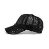Бейсболка с пайетками женская летняя сетчатая дышащая кепка для улицы от солнца