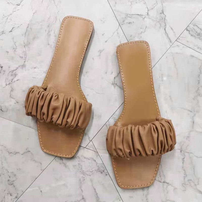 Новые женские уличные тапочки на плоской подошве, женские пляжные шлепанцы, женская уличная летняя обувь высокого качества с квадратным носком, большие размеры