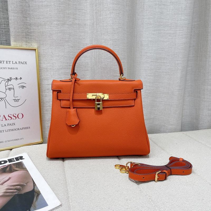 New Top Layer Cowhide Soft Leather Fine Lychee Pattern Leather Stitching Bag Genuine Leather Women's Bag Handbag Crossbody Bag