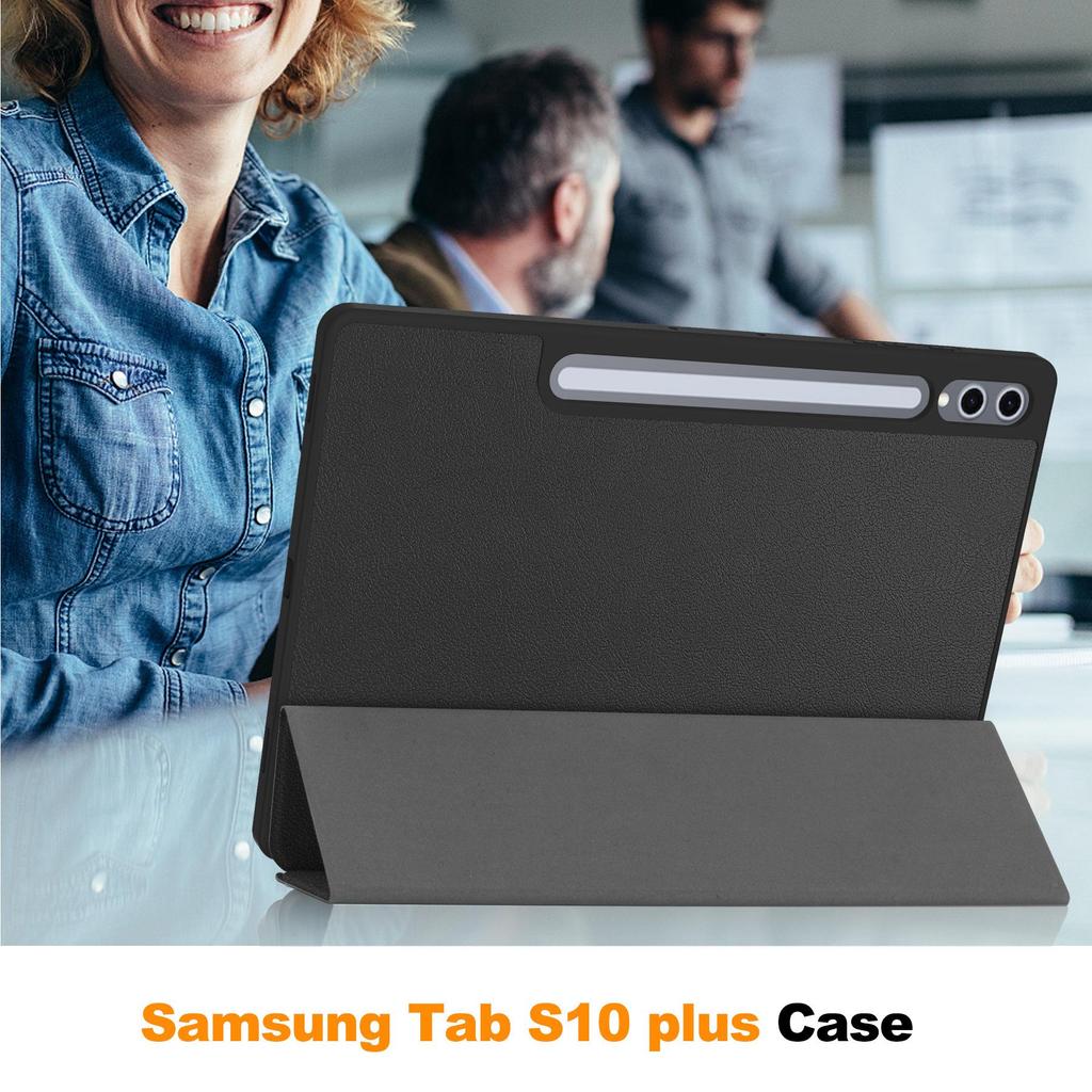 Чехол для планшета Samsung Galaxy Tab S10+ Plus / S9+ Plus 12,4'' дюйма, тонкий чехол Folio, легкий жесткий защитный чехол с многоугольной подставкой