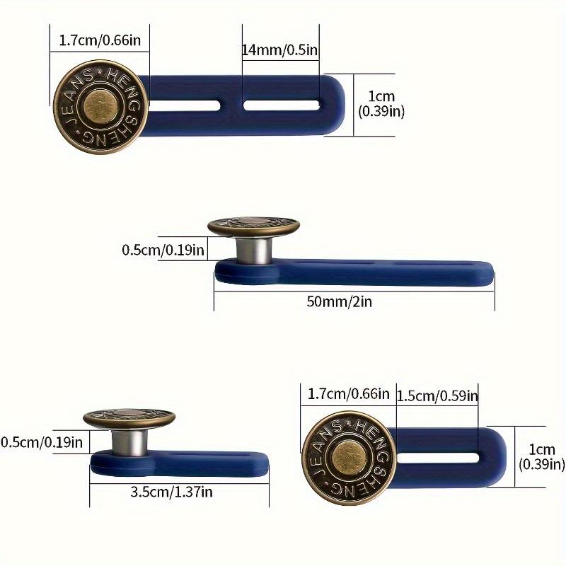 4-piece adjustable denim button extender - медленная пуговица с синей пластиковой ручкой, унисекс эластичный удлинитель пояса