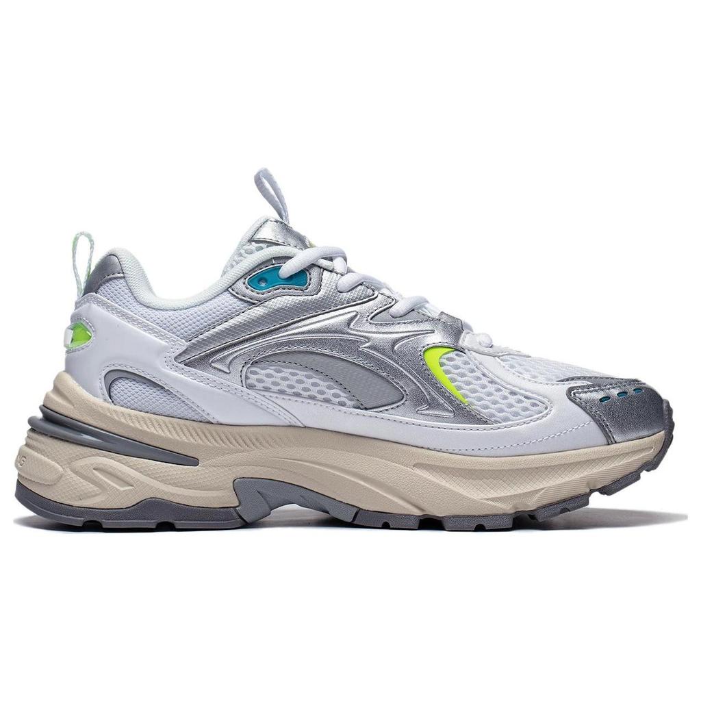 Li Ning Aurora 2K Износостойкие Низкие Повседневные Кроссовки Женские Серебристо-Белые AGCT108-3