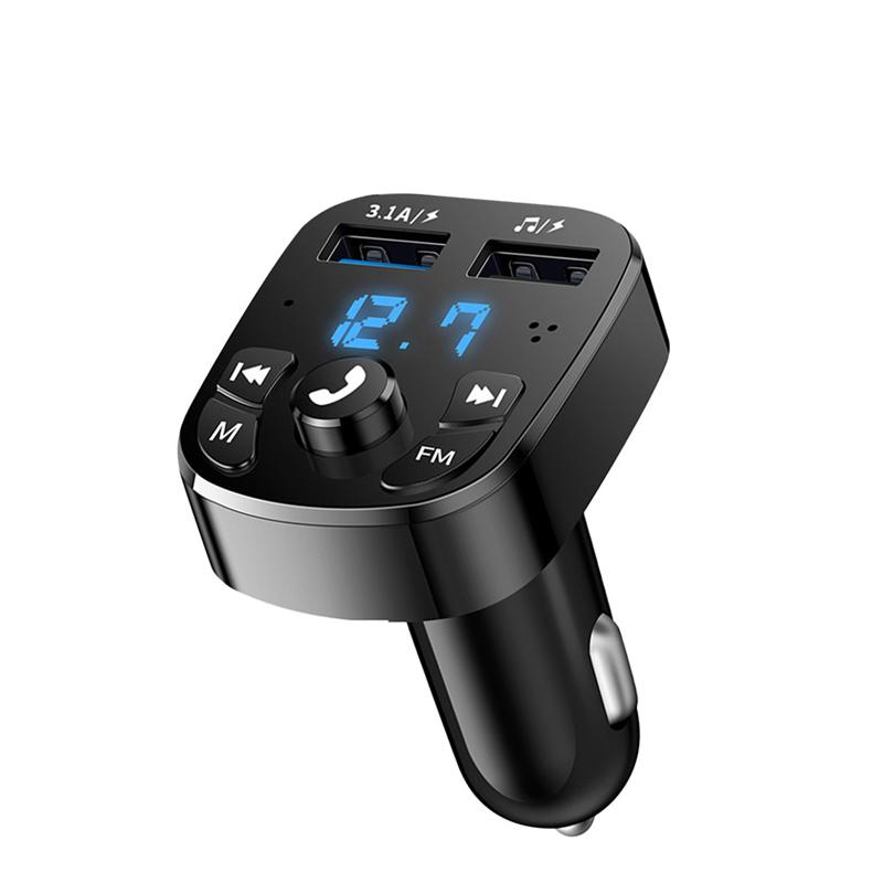 Bluetooth 5.0 FM Transmitter Wireless Handsfree Audio Receiver Dual USB Fast Charge U Disk Playing for Car Radio Player Speaker