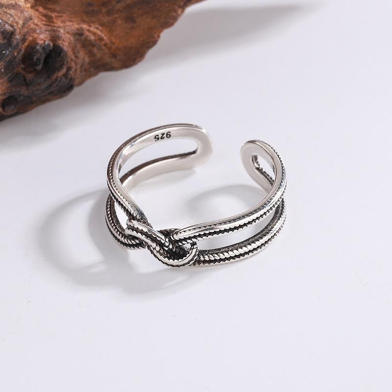 925 Sterling Silver Knot Rings for Women Couple Engagement Luxury Jewelry Wholesale and Jewellery