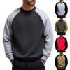 Men's And Women's Casual Color-blocked American Retro Round-neck Hoodie, Men's Long-sleeved Base Layer And Pullover Hoodie
