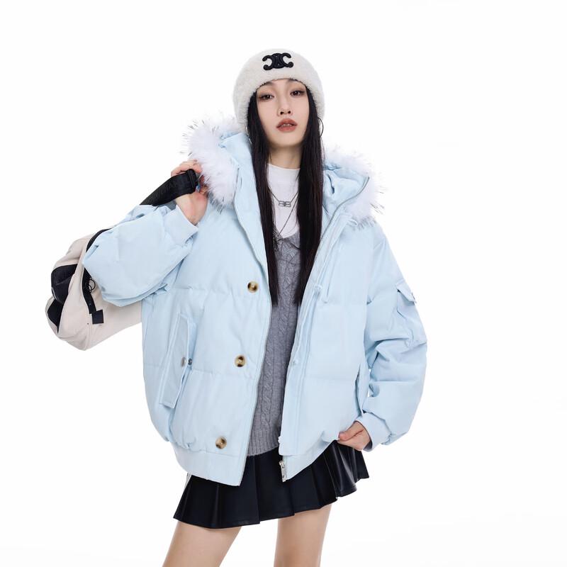 Женский пуховик с капюшоном и меховым воротником ICH MODE