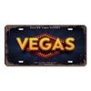 High Definition Metal Tin Sign Las Vegas Casino Vintage License Plate Style Wall Art Decor for Home Bar Garage