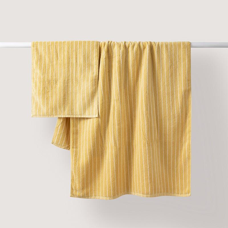 Premium Cotton Striped Towel Set Thick Absorbent Antibacterial Bath Hand Face Home Gym Travel