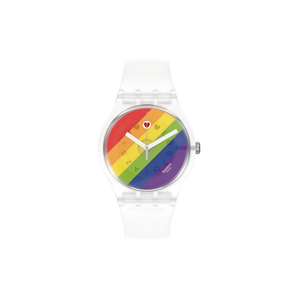 Swatch New Gent Series Quartz Movement 30 Meters Water Resistant Watch 41 Mm Floral Dial Bio-Based Material Case Silicone Strap Men watches SO29K701