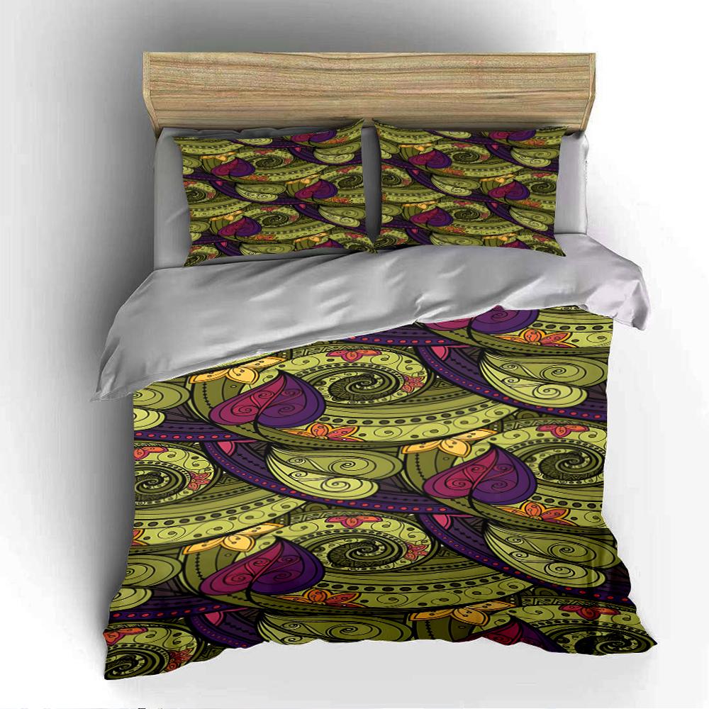 Abstract Leaf Swirl Pattern Bedding Set Bedding set (1 duvet cover, 2 pillowcases, duvet not included)