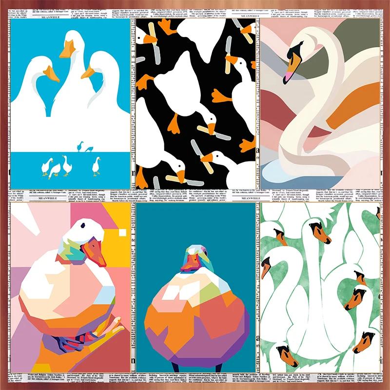 Cute Goose Wall Poster Canvas Printing Fashionable Aesthetics Natural Canvas Decoration Gifts Popular Room Home Villa Decoration