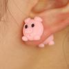 Стильные креативные женские и женские серьги-гвоздики из полимерной глины со свиньей, серьги для пирсинга, вечерние ювелирные изделия, подарок