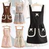 1Pcs Cross Back Kitchen Cooking Aprons With Waistband Maid Dress Apron Durable Japanese Apron