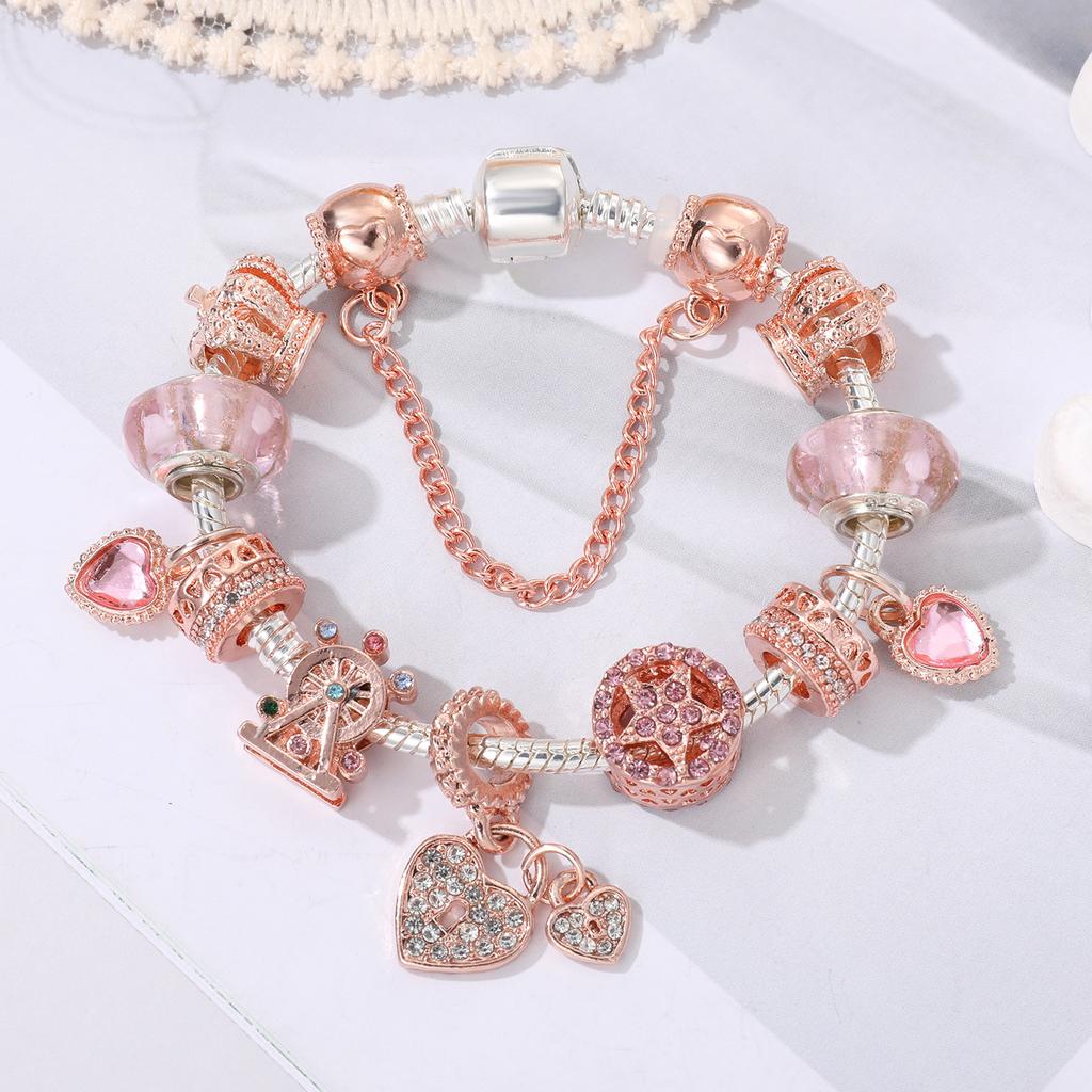 Women All Match Crystal Star Love Heart Windmill Beads Bracelet