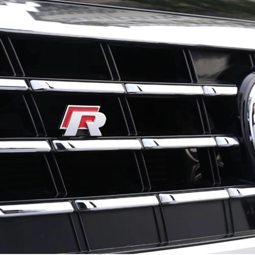 Car Styling Front Grille Badge Decoration Rline Metal Emblem For Volkswagen VW Golf 4 5 6 7 8 Passat T5 B5 b6 b8 MK6 MK7 Tiguan zk5