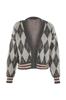 Women's Elegance Style Cardigan Mink Soft Textured Arugula Pattern Knitwear Cardigan