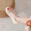 Summer New Muffin Platform Open-toed Buckle Women's Shoes Wedge Heel Fashion Character Rhinestone Sandals