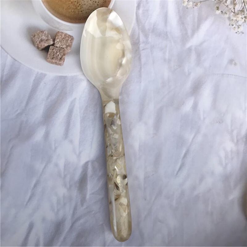 Абай Флорал Ракушка Кофейные и десертные ложки с длинной ручкой