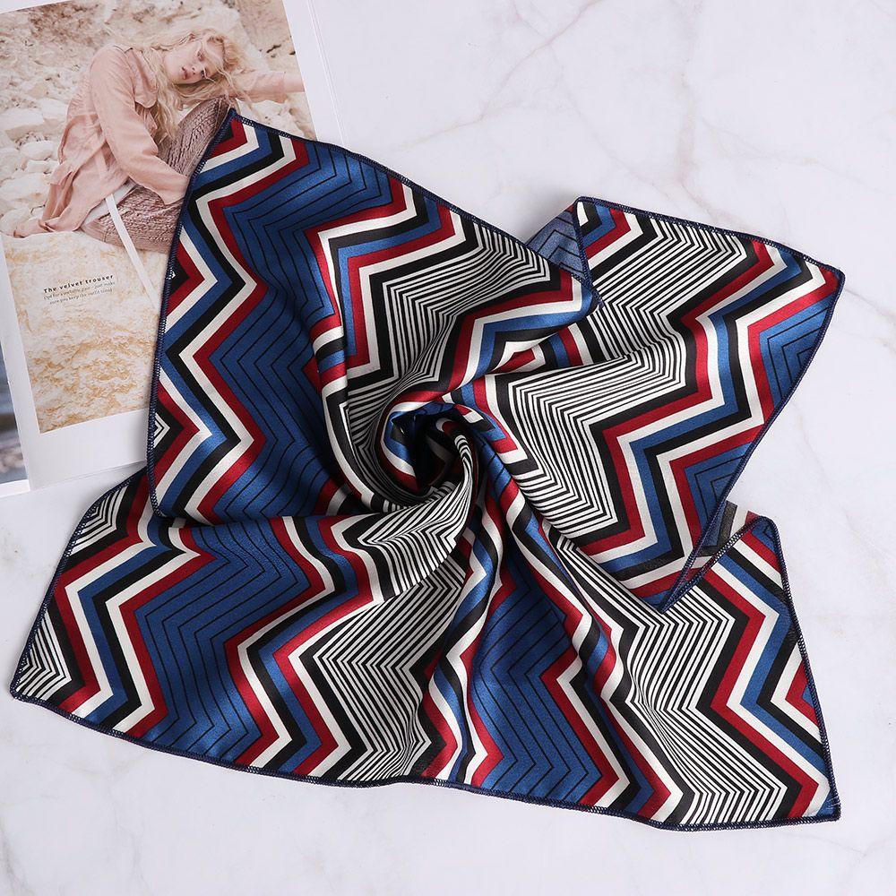 Vintage Wrist Wrap Head-Neck Tie Hair Band Silk Feel Satin Bandana Women Square Scarf Handkerchief