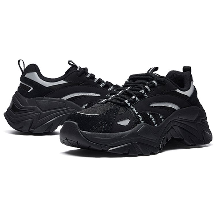Fila Туфли Sofia Fishbone с круглым носком, на шнуровке, амортизирующие, нескользящие, дышащие, с низким верхом, повседневные, женские кроссовки, черные F12W034120FBK