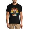 Мужская футболка Awesome с 1989 года 32 года - забавный ретро-кот - футболка в подарок на 32-й день рождения