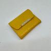 Women's Cowhide Half Wallet - Natural Cowhide - Lightweight and Luxurious Crocodile Pattern - AW9165 - Yellow