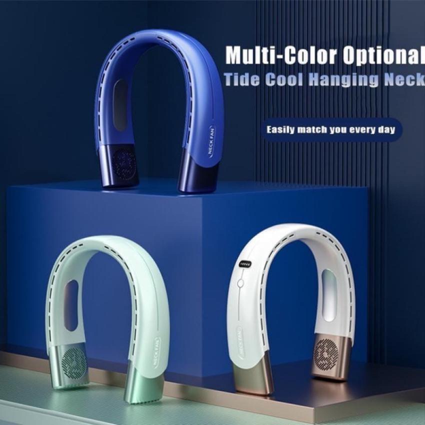 4000mAh Portable Neck Fan Electric Wireless FAN Hanging Rechargeable Mini Ventilador Cooling USB Bladeless Mute Fans for Indoor Outdoor Sports