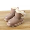 Fashion Winter New Children's Bright Leather Snow Boots Children's Boots Thickened Sheepskin Fur One Children's Shoes