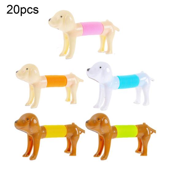 Yousheng 5/10/15/20Pcs Stress Relief Telescopic Tube Dachshund Toy Dog Flexible Tube Fidget Toy Twisting Stretch Sensory Tube Party