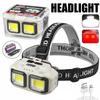 Mini Portable XPE+COB Headlamp USB Rechargeable Use 18650 Battery Headlight Outdoor Camping Fishing LED Head Flashlight