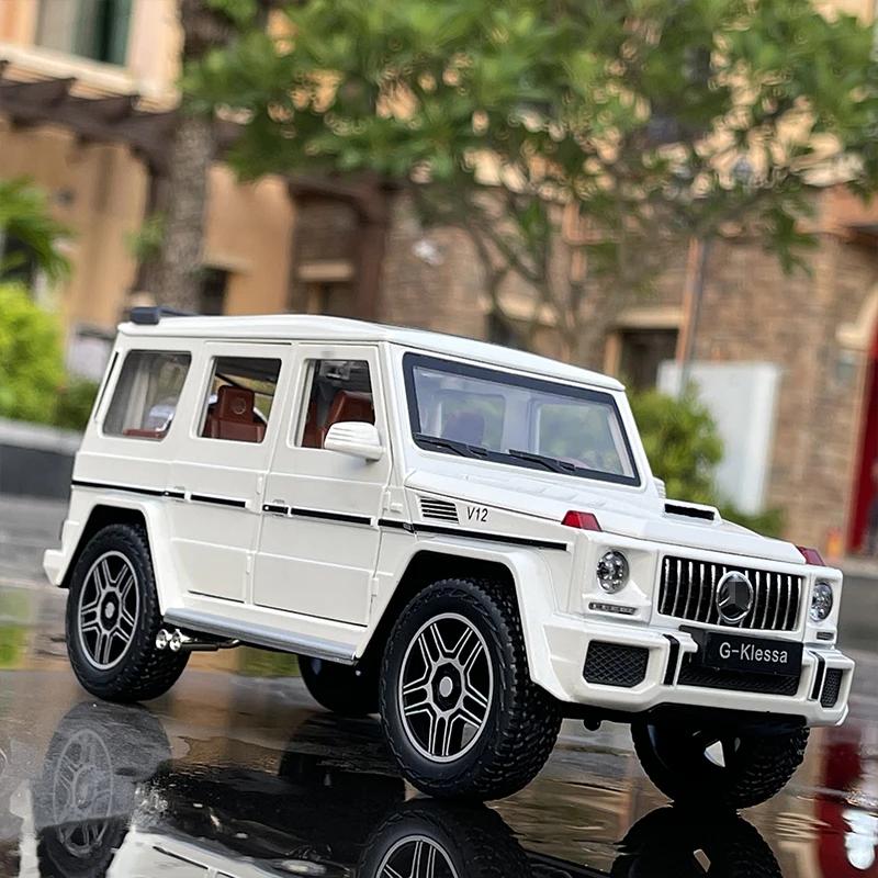 1/24 Benz G63 SUV литая модель автомобиля из литого металла и игрушечная модель внедорожника для моделирования звука и света коллекционная игрушка в подарок