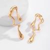 IngeSight.Z Creative Metal Irregular Water Drops Stud Earrings for Women Vintage Gold Color Geometric Long Earrings Christmas