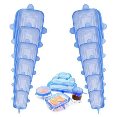 Набор из шести квадратных силиконовых пищевых пленок - 80 г, без запаха, сохраняющих свежесть, выдерживает нагревание и заморозку