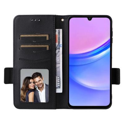 Чехол для Samsung Galaxy A16 5G/A16 4G с ремешком на запястье, текстура личи, кошелек из ПУ-кожи, чехол для телефона