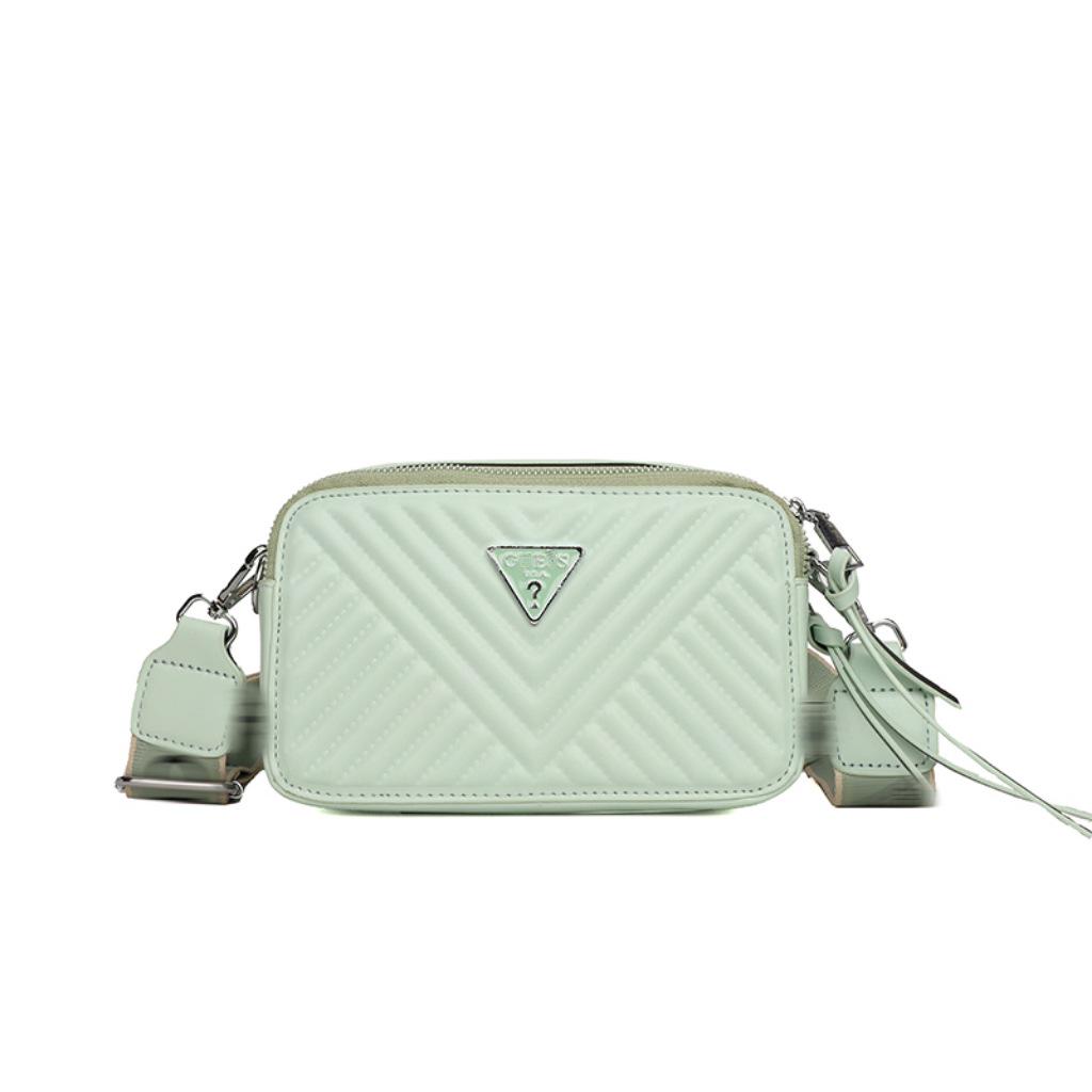 Trendy Solid Color Camera Bag with Diamond Lattice, Wide Strap & Letter Design - Women's Crossbody & Single Shoulder