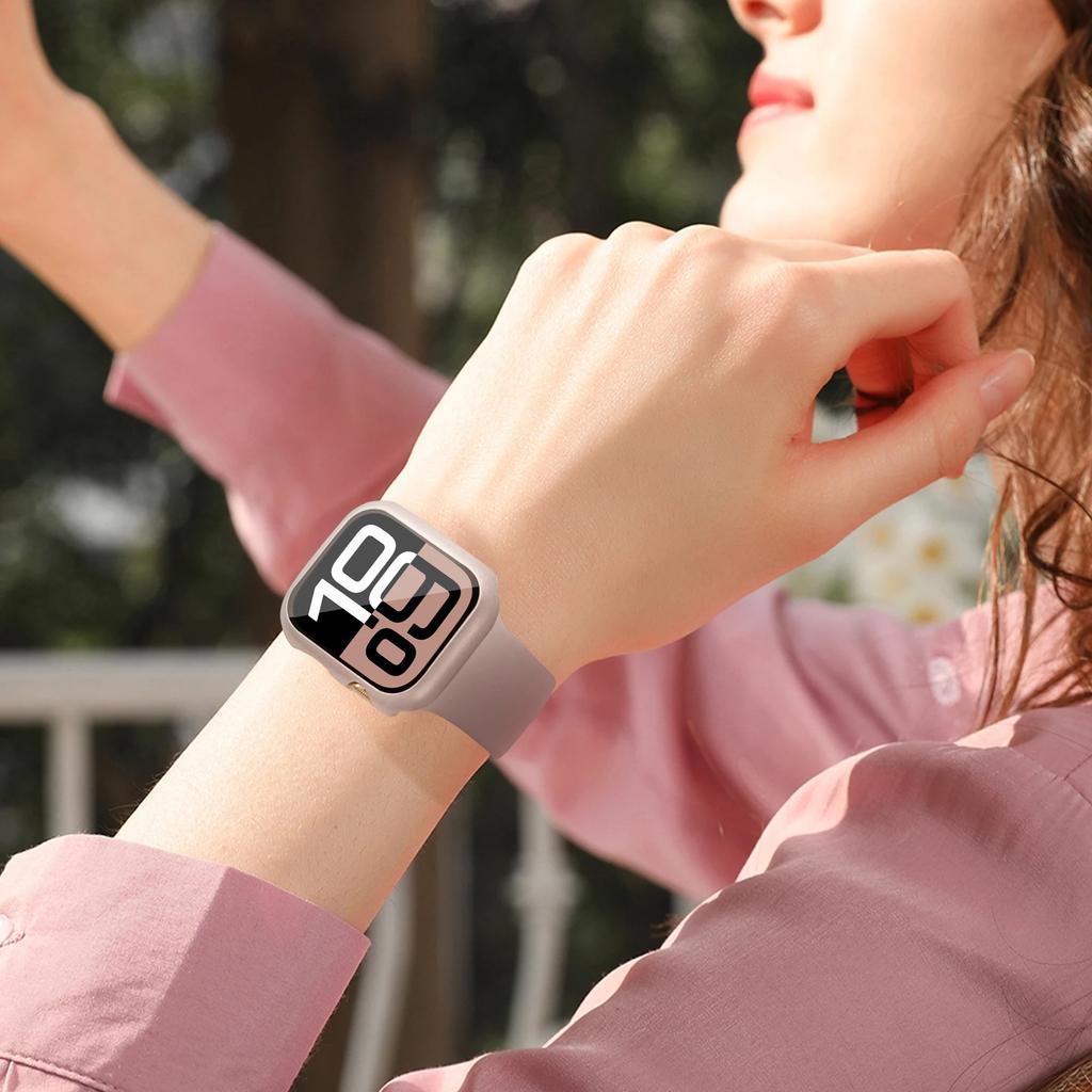 Чехол с защитой экрана из закаленного стекла для Apple Watch Series 10 42 мм 46 мм, ультратонкий, устойчивый к царапинам, полный защитный жесткий чехол-бампер для ПК