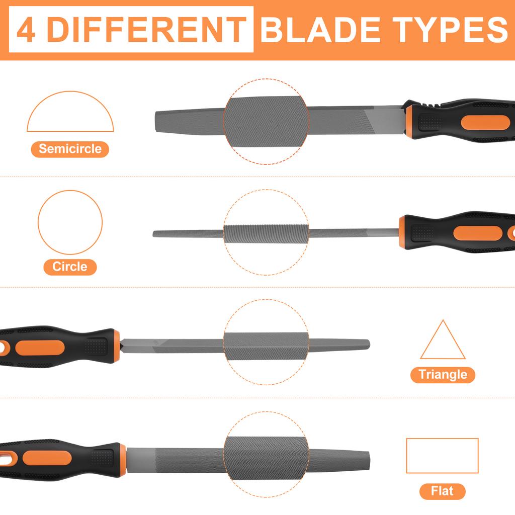 17Pcs Metal File Set 12 Inch Professional High Carbon Steel Files Includes Long and Needle Filing Tools for Wood Glass and Metal