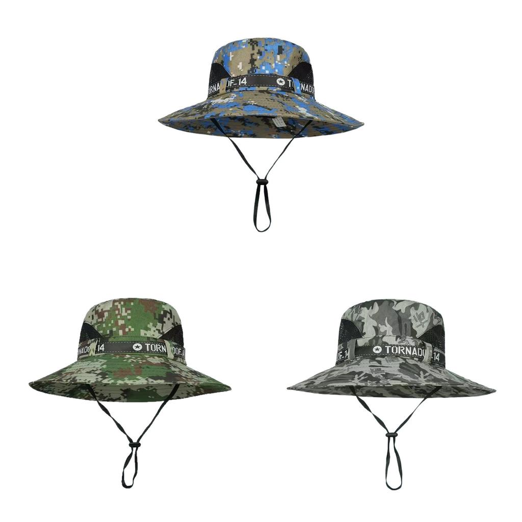 Camouflage Fisherman Hat With Wide Brim For Men Summer Sun Protection And Breathability