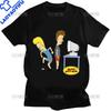 Кавайные футболки Beavis and Butthead Новинка Смешные Мультяшные Графические Футболки Мужская Повседневная Одежда Летняя Мужская Оверсайз Футболка
