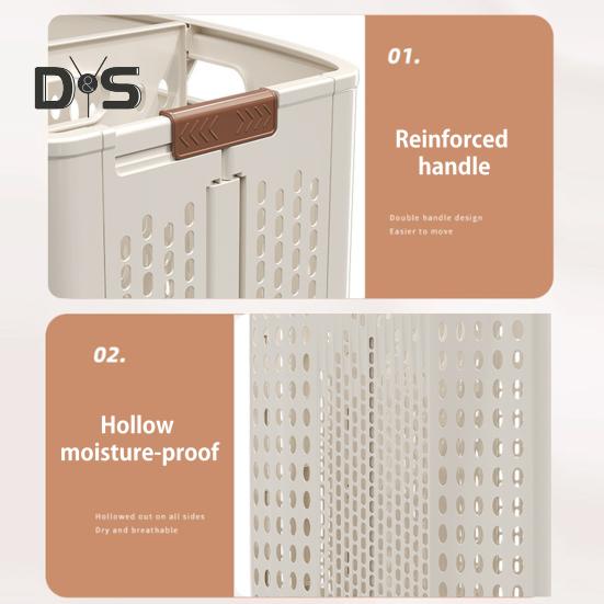 Корзина для белья с колесами, большая вместимость, складная конструкция, корзина для хранения на колесах с ручкой