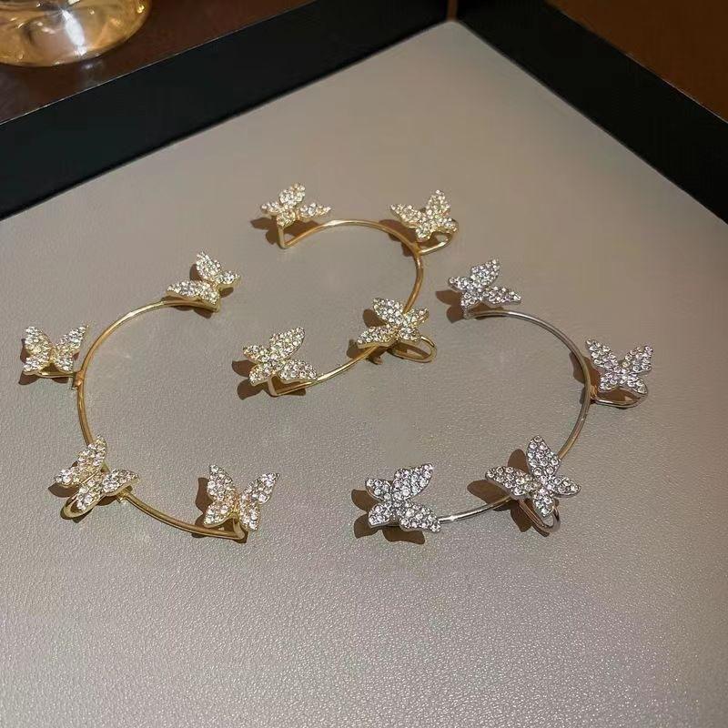 Fashion Butterfly Earrings Hanging Female Temperament High No Ear Hole Earrings Design Earrings