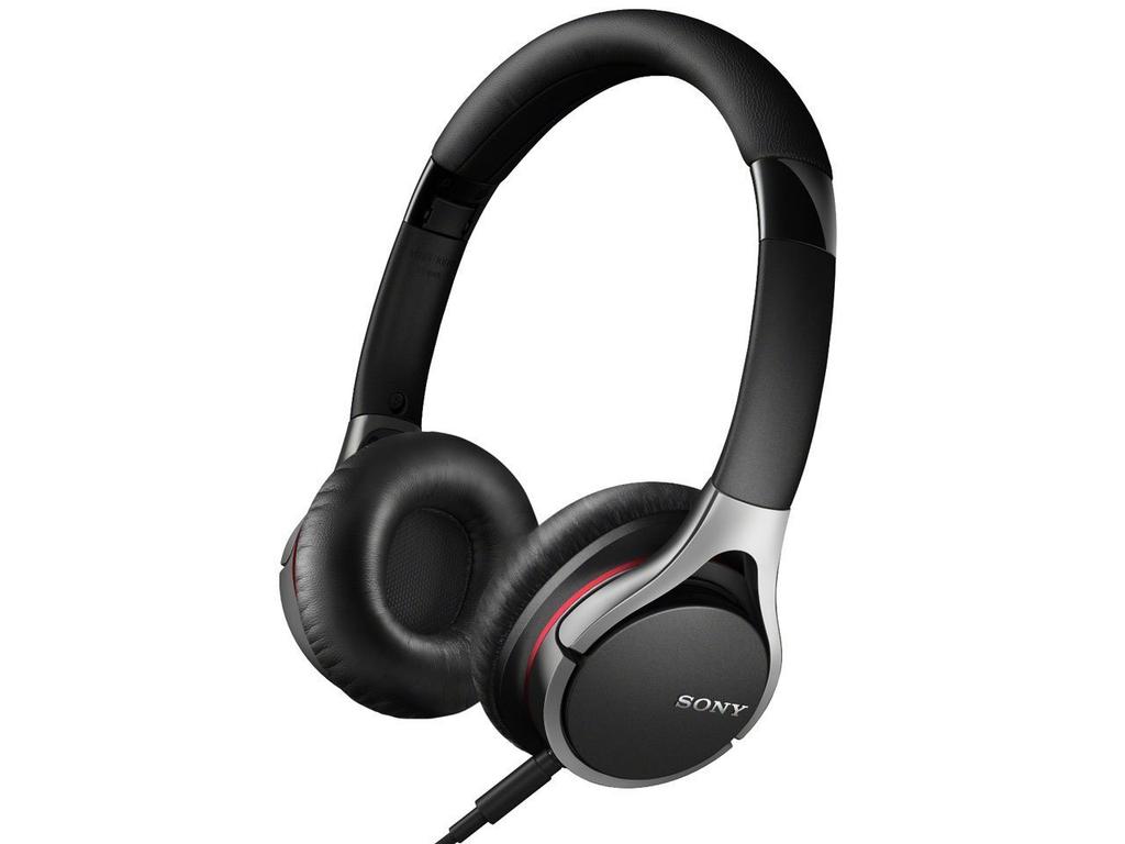 Sony Headphones Compatible with Sound Remote Control and Microphone Black Closed-type On-ear High-resolution Sources, Included, Foldable, MDR-10RC/B