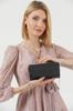 Women's Stylish and Useful Evening Dress Bag Black Matte Glitter Evening Bag