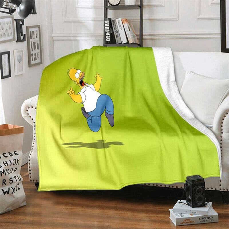 S-Симпсон Мягкий Плюшевый Диван-кровать Покрывало Мультяшное Современное Фланелевое Покрытие Одеяла Печатное Покрывало на Одеяло Подарок Пледы для Пикника